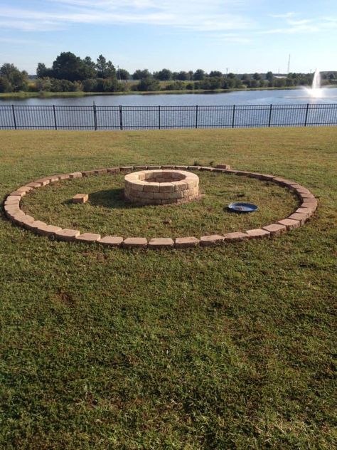 Fire Pit With Pea Gravel, Gravel And Pavers, Fire Pit Makeover, Backyard Firepit Area, Paver Fire Pit, Outdoor Fire Pit Area, Pea Gravel Patio, Easy Fire Pit, Outdoor Fire Pit Designs