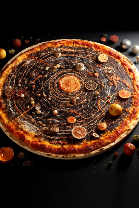 Feast your eyes on this celestial creation! Behold a pizza transformed into a mouthwatering representation of our solar system. Each flavorful topping orbits in perfect harmony, turning dinner into a cosmic adventure. Savor 'Cosmic Flavor' and explore the universe—one delicious slice at a time. #pizza #food #streetfood #solarsystem #cosmicflavor #celestial #toppings #harmony #dinner #cosmic #adventure #universe #deliciousslice #cooking #signaturecuisine #servingdish #culinaryidea #culinary Celestial Party Food, Celestial Food, Space Pizza, Moon Food, Space Food, Laser Beam, Pizza Food, Fun Foods, The Solar System