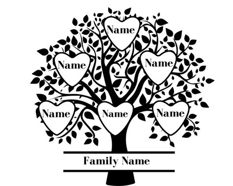 Family Tree Svg Bundle 2-15 Members Family Reunion Svg | Etsy Family Tree Template 4 Members, Family Tree Silhouette, Family Tree 4 Members, Family Tree Designs Templates, Family Tree Design Ideas, Besties Tattoos, Printable Family Tree, Family Tree Drawing, Family Tree Images