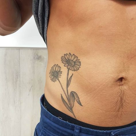 Men Daisy Tattoo, Daisy Flower Tattoos Men, Men’s Forearm Tattoos Flower, Mens Daisy Tattoo, Guy Flower Tattoo, Flower On Leg Tattoo, Manly Flower Tattoos, Daisy Tattoo For Men, Tattoo Men Flower