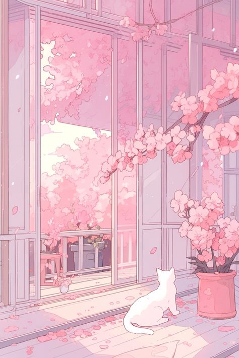 Kawaii Lofi Wallpaper, Pink Wallpaper Kawaii Desktop, Kawaii Lofi Aesthetic, Soft Pink Aesthetic Wallpaper Ipad, Kawaii Core Aesthetic, Pink Lofi Aesthetic, Daydreaming Aesthetic, Daydream Aesthetic, Lofi Background