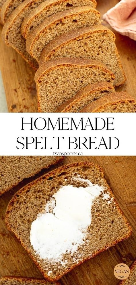 Soaked Bread Recipe, Spelt Bread Recipe, Spelt Flour Recipes, Spelt Recipes, Spelt Bread, Sprouted Bread, Healthy Bread, Bread Toast, Spelt Flour