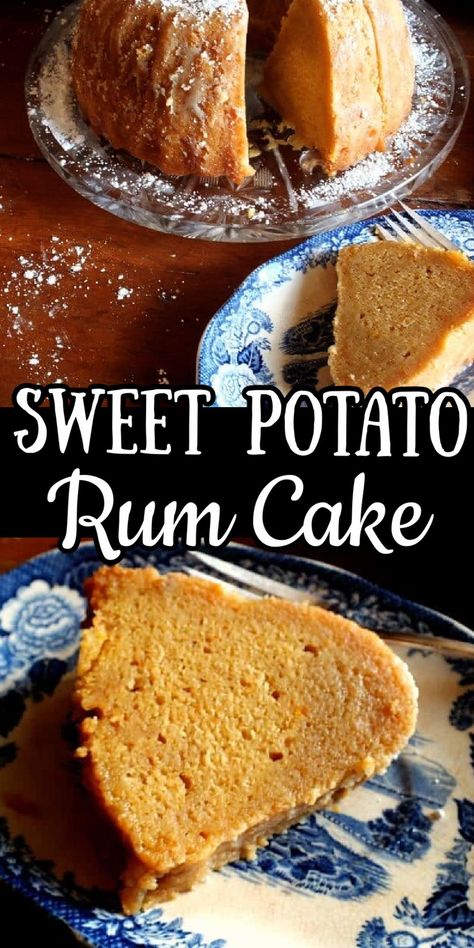 Rum Bundt Cake, Sweet Potato Pound Cake, Sweet Potato Cake, Boozy Desserts, Salty Cake, Rum Cake, Bundt Cakes Recipes, Köstliche Desserts, Pound Cake Recipes