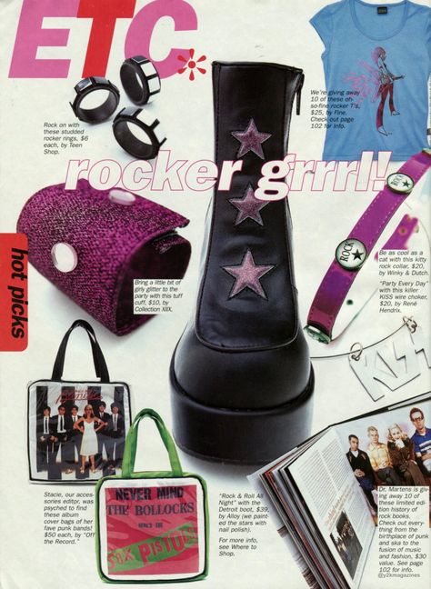 Vintage Web Design, Rocker Rings, Y2k Magazine, 2000s Magazines, Magazine Collection, Early 2000s Fashion, Teen Magazine, Old Magazines, The 1990s