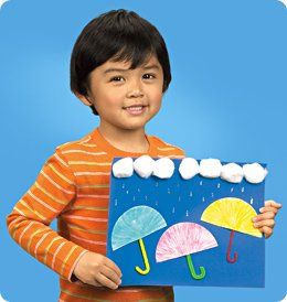 Rainy Day Umbrellas | Lakeshore® Learning Materials Umbrella Craft, Preschool Weather, Weather Crafts, Weather Theme, Spring Preschool, Spring Crafts For Kids, Afterschool Activities, Preschool Fun, Childrens Crafts