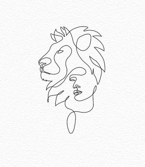 One Line Lion Drawing, Delicate Lion Tattoo For Women, Lioness Woman Tattoo, Lioness Tatoos Woman, Lion And Woman Tattoo, Small Lion Tattoo For Women Simple, Simple Lion Tattoo Outline, Simple Lioness Tattoo, Lion Woman Tattoo