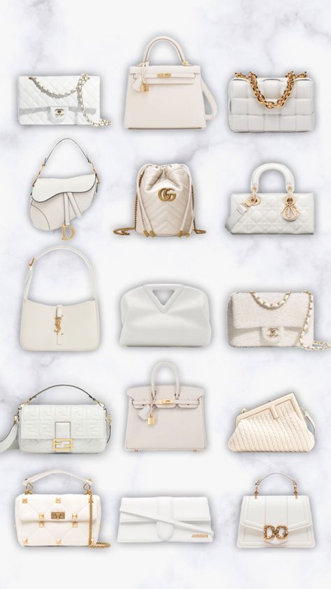 Hand Bag Aesthetic, White Hand Bag, Handbags Aesthetic, Mini Designer Bags, Pretty Purses, My Style Bags, Luxury Bags Collection, Handbag Essentials, Bag Aesthetic