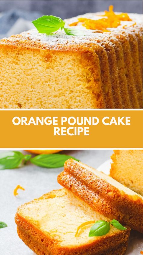 Orange Pound Cake recipe made of fresh orange juice, zest, and a buttery batter, creating a moist and flavorful dessert this recipe serves 6 and takes about 1 hour to bake, perfect for any occasion or gathering. Fresh Orange Desserts, Orange Juice Pound Cake, Mango Pound Cake, Orange Dessert Recipes, Orange Juice Cake Recipe, Orange Desserts, Orange Cake Recipe Easy, Orange Pound Cake Recipe, Orange Zest Cake