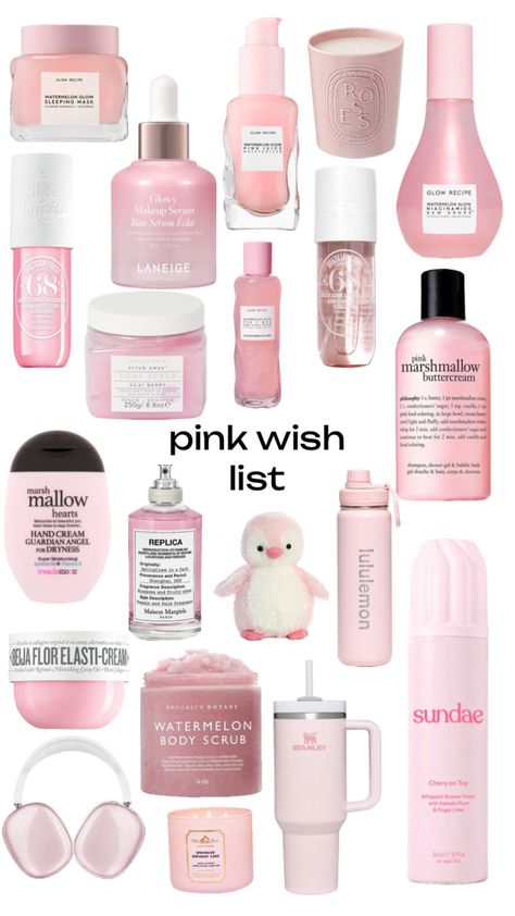 Girl Wishlist, Girly Christmas Gifts, Skincare Wishlist, Pink Skincare, Watermelon Glow Sleeping Mask, Wishlist Ideas, Sephora Skin Care, Skincare Organization, Perfect Skin Care Routine