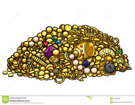 Gold treasure. Illustration pile of treasure gold, pearls, gems, coins, artefact #Sponsored , #Illustration, #pile, #coins, #Gold, #treasure Pile Of Treasure, Treasure Gold, Gold Treasure, Treasure Coin, Photo Gold, Dagger Knife, Picture Icon, Artist Portfolio, Sketch Inspiration