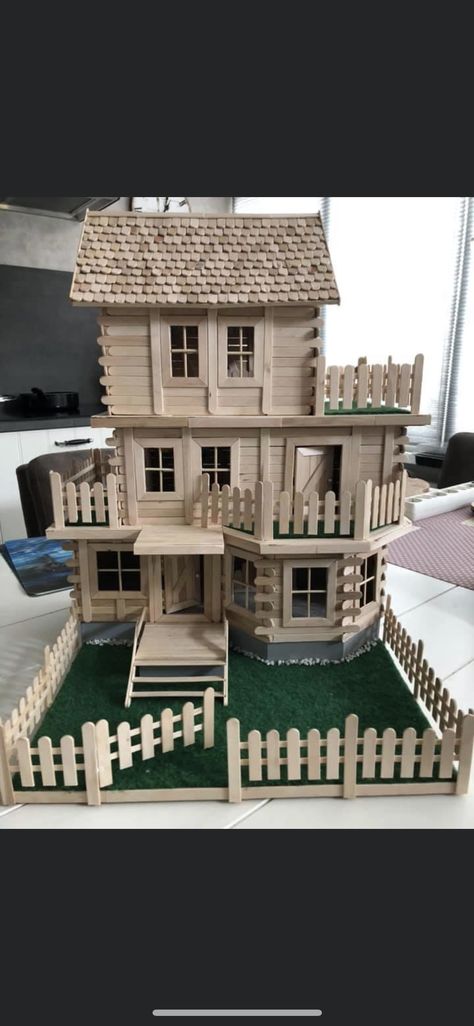 Mini House Made Of Popsicle Sticks, Wooden Stick House Craft, Popsicles Stick House, Popsicle Sticks Architecture, Popsicle Stick Architecture Model, Popsicle Stick Lighthouse, Popsicle Stick Village, Diy Popsicle Stick House, Popsicle House Design