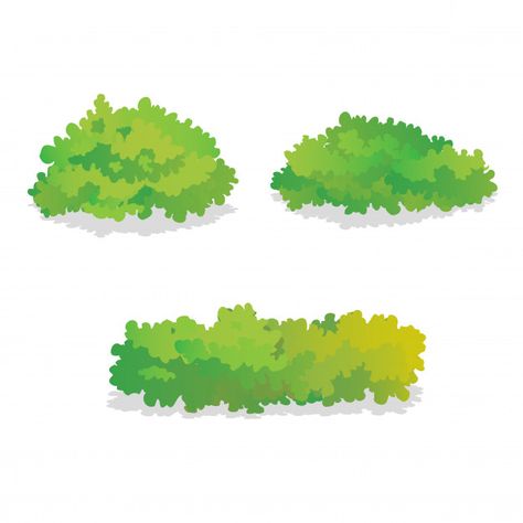 Set of isolated green bushes | Premium Vector #Freepik #vector Green Bushes, Vector Leaf, Nature Cartoon, Dream Background, Gouache Tutorial, Rock Background, City Life Photography, Zine Design, Plant Vector