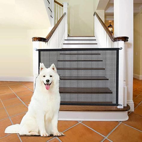 Amazon.com: Baby Gate for Stairs No Drilling - 43.3" W x 28.3" H Retractable Dog Gate Baby Gate for The House Mesh Baby Gate for Stair No Drilling Pet Gate Puppy Gate for Stairs & Doorways : Baby Dog Gates For Stairs, Puppy Gates, Baby Gate For Stairs, Dog Barrier, Pet Fence, Pet Barrier, Dog Playpen, Indoor Pets, Dog Gate