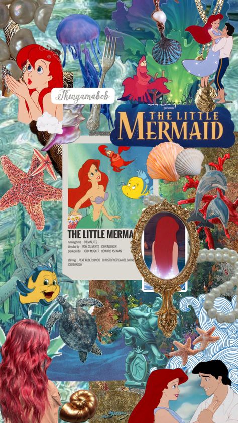 Little Mermaid Wallpaper Aesthetic, The Little Mermaid Wallpaper Aesthetic, Ariel Iphone Wallpaper, The Little Mermaid Wallpaper, Disneyland Collage, The Little Mermaid Aesthetic, Little Mermaid Aesthetic, Ariel Collage, Ariel Poster