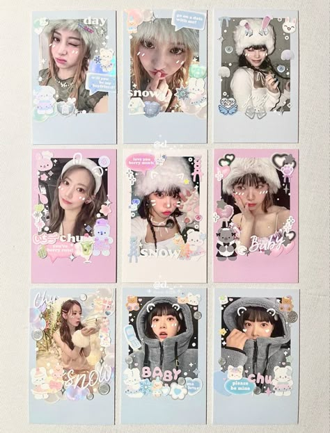 cr. ID：hey91_ #kpop #lesserafim #deco #inspiration Deco Card Kpop, Id Card Template Kpop, Freebies Ideas Kpop, Lesserafim Stickers, Le Sserafim Polaroid, Kpop Polaroid Printable, Kpop Freebies Ideas, Kpop Stickers Printable, Kpop Id