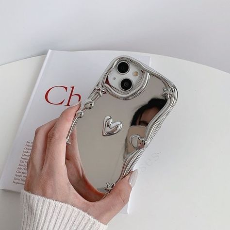 Perfect Reflection ~ One snap at a time 🪞✨ 🔍 Mirror Phone Cases #PHONECASE #IPHONECASE #ACCESSORIES #AESTHETIC #phonecaseaddict #gadgetaccessories #techtrends Mirror Iphone Case, Y2k Mirror, Chains Aesthetic, Heart Iphone Case, Y2k Nostalgia, Chic Mirror, Star Silver, Strap Phone, Y2k Era