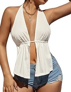 Women Tank Tops, Women Tops, Halter Top, Summer Women, Knot, Blouses