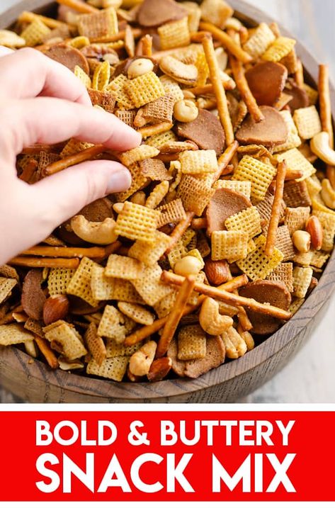 Chef Mix Recipes, Bold Check Mix Recipes, Savory Chex Mix Recipes, Bunco Snacks, Savory Chex Mix, Chex Party Mix Recipe, Original Chex, Dips Appetizers, Party Mix Recipe