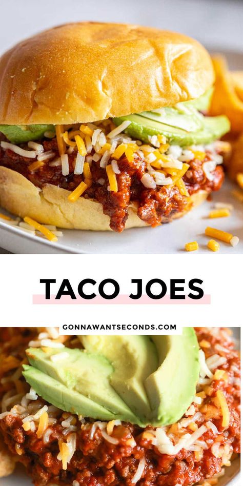 Taco Joes, Hamburger Meals, Blt Wraps, Mexican Entrees, Southwest Recipes, Taco Spice, Meal Planners, Sloppy Joes Recipe, Sloppy Joe