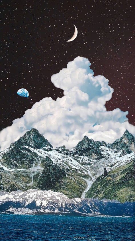 Places Mountains, Surrealism Landscape, Vintage Space Art, Calming Backgrounds, Feeling Photos, Love Feeling Photos, Stars Constellations, College Photography, Trust The Universe