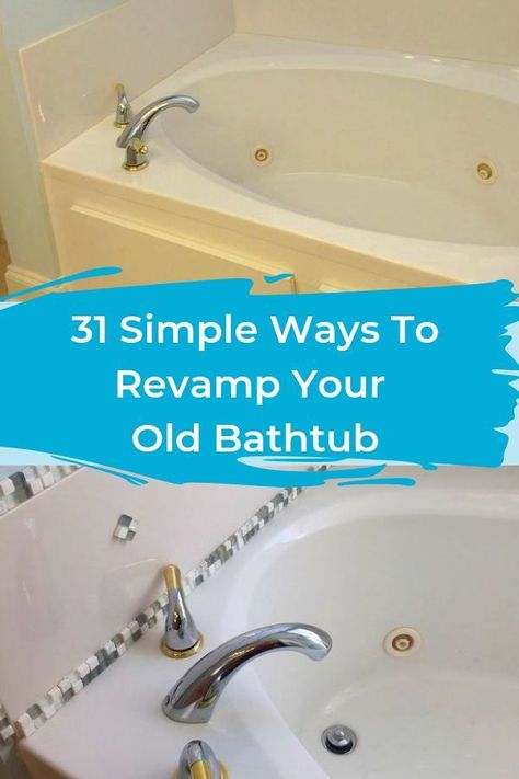 Update Bathtub, Bathtub Makeover, Bathtub Ideas, Old Bathtub, Hometalk Diy, Diy Bathtub, Refinish Bathtub, Walk In Shower Designs, Bathtub Decor