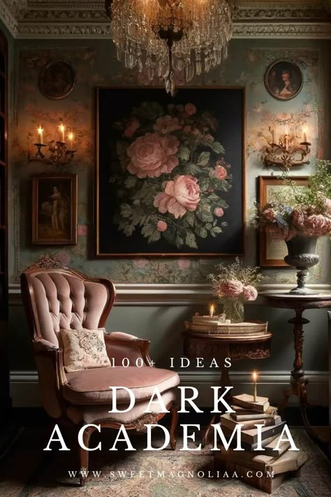 British Colonial Interior Design– A Comprehensive Guide - Sweet Magnoliaa Dark Academia Entryway, Dark Academia Lighting, Moody Victorian Decor, British Colonial Interior Design, Southwest Interior Design, Luxury Manor, Boho Moody, Academia Interior, Moody Room