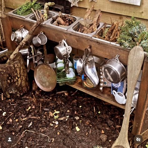 Preschool Fairy Garden, Sandbox Alternative, Outdoor Provocations, Waldorf Garden, Mud Kitchen For Kids, Natural Play Spaces, Food Forest Garden, Outdoor Play Space, Play Area Backyard