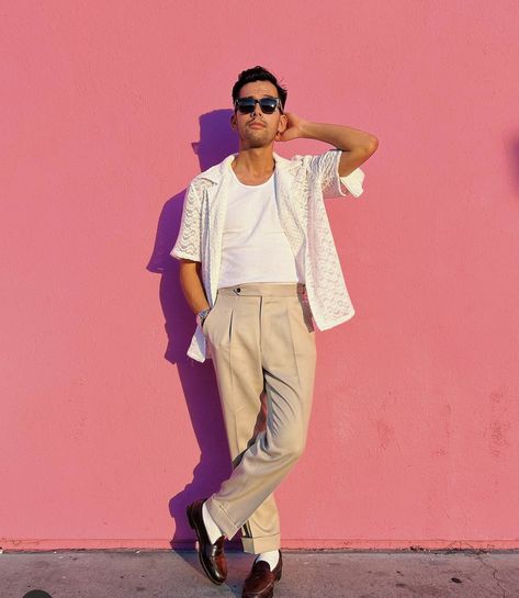 Havana Outfit Men, Cuban Outfit Havana Nights, Cuban Outfit, City Fits, Palm Royale, Top Ootd, Desert Dweller, Modern Menswear, Men Poses