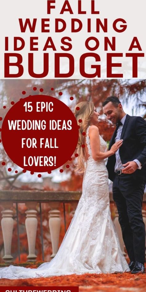 Make your fall wedding stand out with these 15 affordable and cozy wedding ideas. This is a comprehensive guide provides inspiration for elegant autumn-themed decor, stylish color schemes, and unique touches to create a warm and inviting atmosphere for your special day. Whether you’re envisioning a romantic wedding or a rustic barn celebration, find the best fall wedding ideas on a budget to suit your style and make your celebration both beautiful and memorable. Cozy Wedding Ideas, Cheap Fall Wedding Ideas, Fall Wedding Indoor, Wedding Cake Fall, Centerpiece Fall Wedding, Fall Wedding Burgundy, Indoor Fall Wedding, Round Table Centerpiece, Fall Wedding Venues