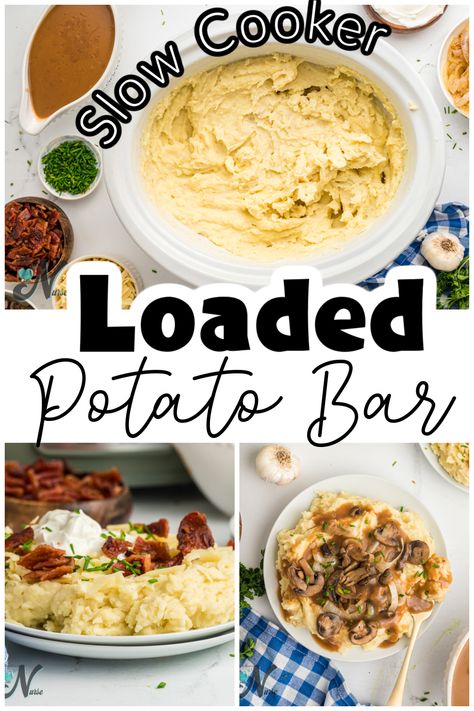 Slow Cooker mashed potatoes are one of the easiest ways to create a loaded potato bar. Creamy no-boil mashed potatoes with all the toppings are one of the easiest ways to make mashed potatoes to please a crowd. Mashed Potato Bar Ideas Toppings, Potatoe Bar Toppings, Mashed Potato Bar Ideas, Loaded Potato Bar, Potato Bar Ideas, Slow Cooker Mashed Potatoes, Mashed Potato Bar, Best Instapot Recipes, Make Mashed Potatoes