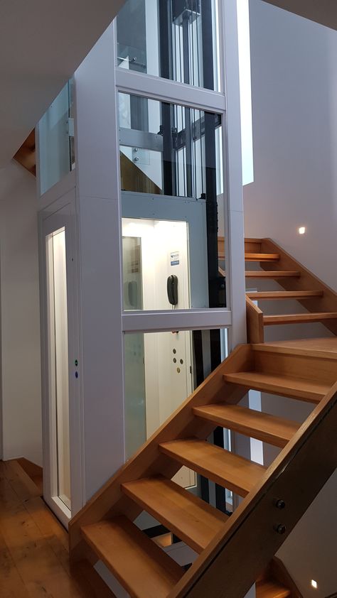 Lift Design For Home, Rooftop Elevator, House Lift Design, House Elevator, Wrap Staircase, Home Lift, House Lift, Glass Lift, Stair Lift