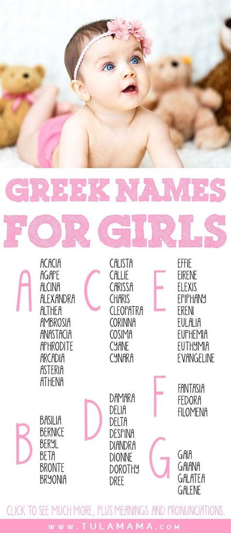 Popular Greek names for boys and for girls. This is a comprehensive list of male, female, gender-neutral names with pronunciations and meanings. The list includes names of gods and goddesses of Mythology, old, rare, ancient names, as well as cool, modern names for your baby. #cutenames #babynames #greeknames Greek Names And Meanings, Greek Baby Names, Goddess Names And Meanings, Greek Baby Girl Names, Greek Names For Boys, Unique Names With Meaning, Greek Girl Names, Unique Boy Names