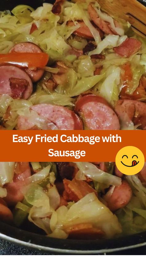 Looking for a delicious and satisfying meal that's quick and easy to prepare? Look no further than this savory Fried Cabbage with Kielbasa recipe! Wit... Fried Cabbage With Kielbasa, Easy Fried Cabbage With Sausage, German Fried Cabbage, German Cooked Cabbage Recipes, Cooked Cabbage And Sausage, Fried Cabbage And Sausage Recipes, Southern Cabbage And Sausage Recipes, Cabbage Kielbasa Recipes, Cabbage With Sausage Recipes