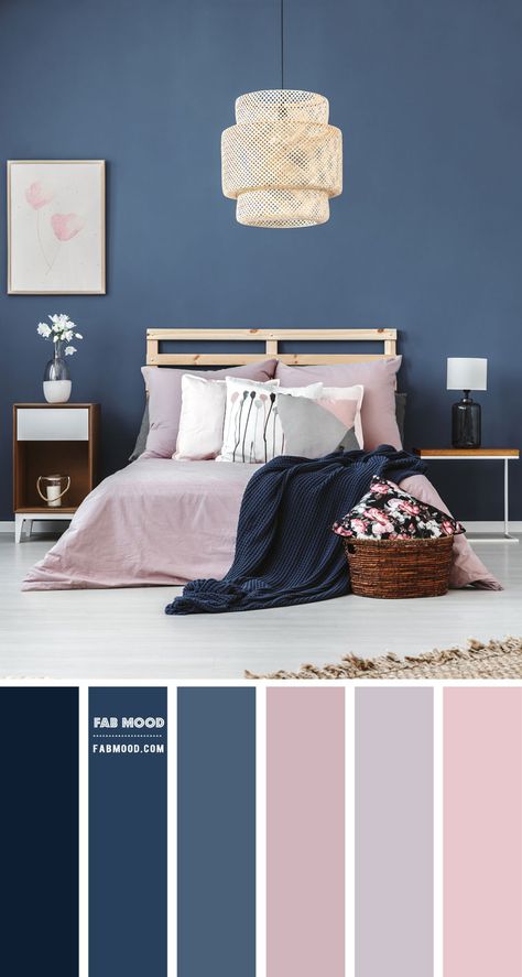 Blush Mauve and Blue Grey Bedroom Colour Scheme, navy blue colour Blue Gray Bedroom Colors, Grey Colour Scheme Bedroom, Mauve Bedroom, Grey Bedroom Colors, Blue And Pink Bedroom, Blush Pink Bedroom, Blush Bedroom, Blue Gray Bedroom, Navy Bedrooms