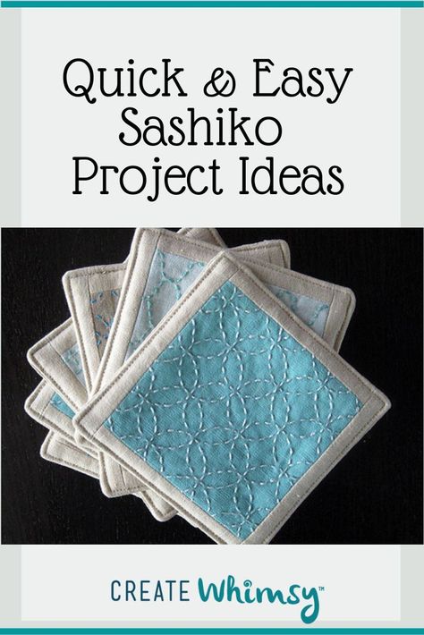 10 Weekend Sashiko Projects - Create Whimsy Embroidery Patterns Japanese, Sashiko Projects Ideas, Slow Stitching Projects Easy, Shashiko Embroidery Patterns Free, Japanese Embroidery Sashiko Pattern, Sashiko Pattern Templates, Sashiko Pattern Free, Sashiko Ideas, Sashiko Stitches