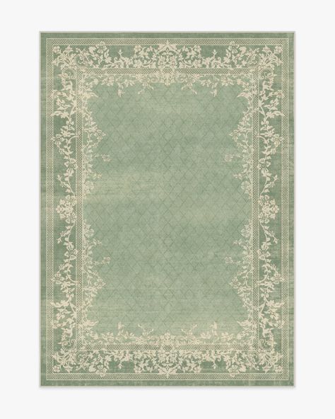 Juliet Sage Green Rug | Ruggable Green Rug Bedroom, Modern Regency, Mint Green Rug, Sage Green Rug, Emerald Green Rug, Sage Green Background, Soft Sage Green, Sage Green Bedroom, Vintage Style Rugs