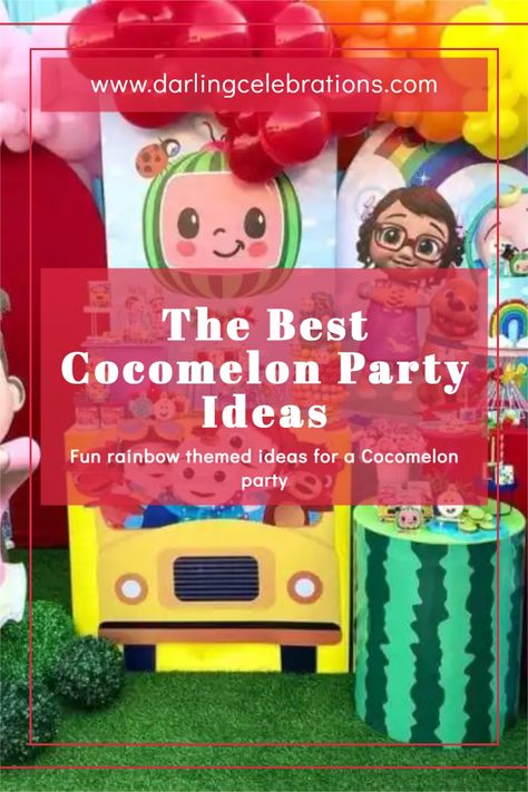 The best Cocomelon party ideas for a fun Cocomelon themed party. #cocomelonparty #cocomelontheme #cocomelonthemeparty #cocomelonpartyideas Cocomelon Fruit Tray, Dollar Tree Cocomelon Party, Cocomelon Picture Frame, Cocomelon Party Backdrop Ideas, Cocomelon Trunk Or Treat Ideas, Cocomelon Birthday Party Food Ideas, 2nd Birthday Party Themes Cocomelon, Cocomelon Diy Party Ideas, Cocomelon Party Ideas Diy