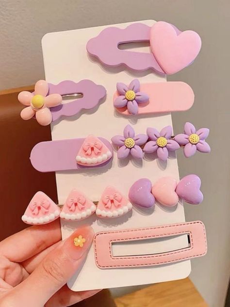 Kawaii Hair Accessories, Kawaii Hair Clips, Hair Acessories, Diy Hair Accessories Ribbon, Hair Tie Accessories, Kawaii Hairstyles, Hair Accessories Collection, Girly Bags