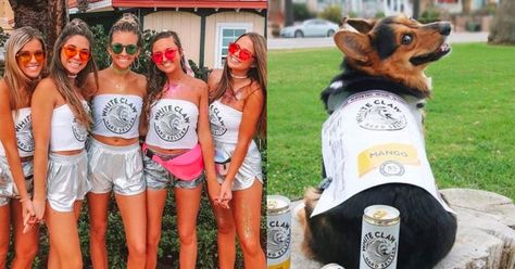 White Claw Costume, Claw Costume, Cake Meme, White Claw, Liquid Courage, Emotional Support Animal, Going Solo, Dog Halloween Costumes, Halloween Costume Ideas