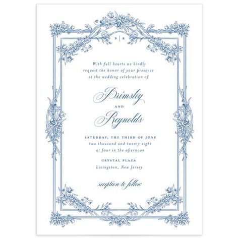 Wedding Invitation For Friends, Bridgeton Wedding, The Knot Wedding Invitations, The Knot Wedding Website, Wedding Planning Apps, Blue White Weddings, Wedding Postage, Wedding Stationery Suite, Wedding Enclosure Cards