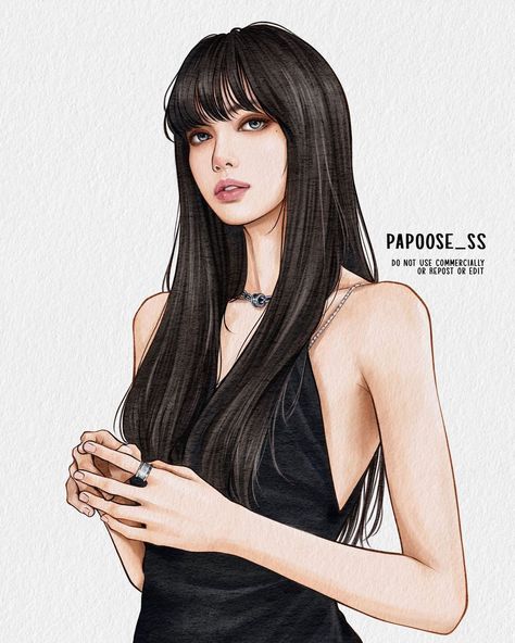 Art Outfit, Lisa Bp, Kpop Drawings, Lisa Blackpink Wallpaper, Fashion Art Illustration, Girls Illustration, Cute Little Drawings, Digital Art Girl, Digital Portrait