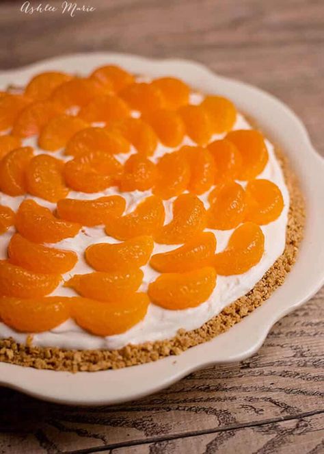 Mandarin Orange No Bake Cheesecake Recipe Mandarin Orange Pie Recipe, Orange Cheesecake Recipes, Orange Cream Cheese, Orange Baking, Cream Cheese Pie, Culinary Travel, Bake Cheesecake, No Bake Pies, No Bake Cheesecake