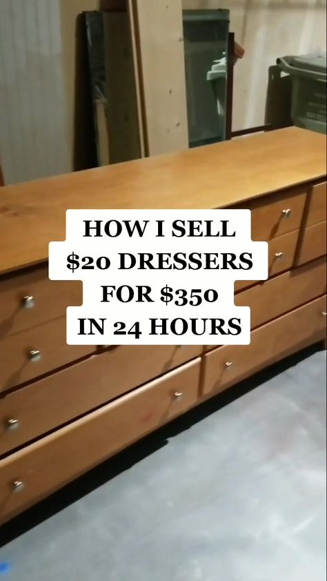 BeforeAfterFurniture(@before.after.furniture) on TikTok: How I sell a $20 old dresser for $350 after a makeover in just 24 hours. #furnitureflipping #easydiy #foryourpage #farmhouse #furnituremakeover #diy Before After Furniture, Diy Furniture Flip, Diy Dresser, Diy Furniture Renovation, Furniture Rehab, Diy Holz, Furniture Couch, Furniture Repair, Furniture Renovation