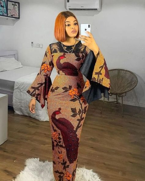 Ankara Long Gown Styles For Ladies, Simple Ankara Gown Styles, Simple Ankara Gowns, Latest Ankara Long Gown Styles, Ankara Dress Designs, Ankara Long Gown, Ankara Long Gown Styles, Long African Dresses, Ankara Dress Styles