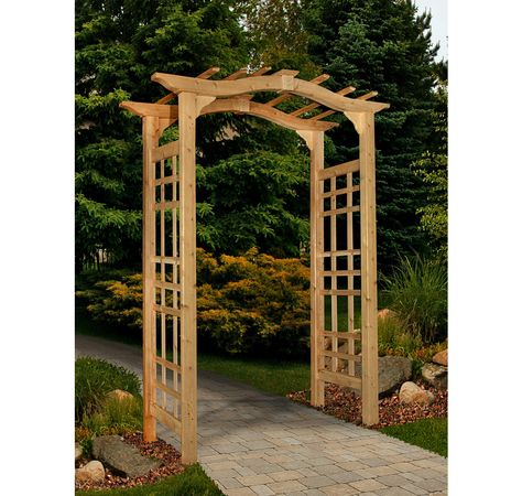 New England Arbors Cedar Arbor, New England Arbors, Wood Arbor, Wooden Arbor, Terrasse Design, Property Ideas, Arbors Trellis, Cheap Pergola, Lamp Posts