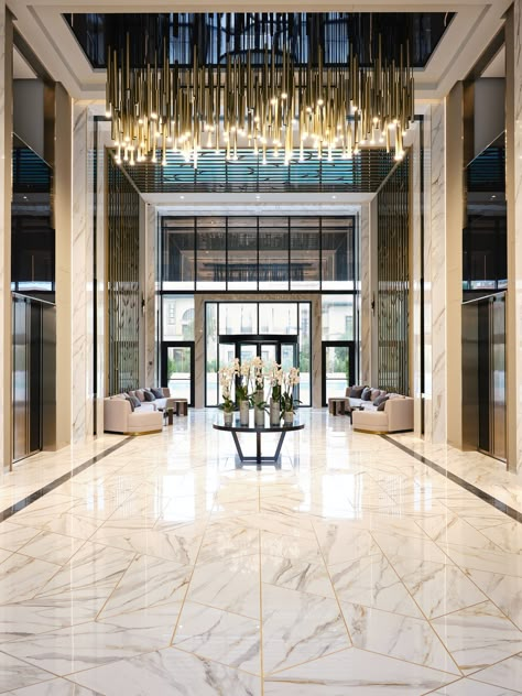 Entrance Lobby Design, Modern Hotel Lobby, Lobby Designs, Residential Lobby, Modern Lobby, Luxury Hotels Lobby, Hotel Lobby Design, Lobby Interior Design, Entrance Lobby