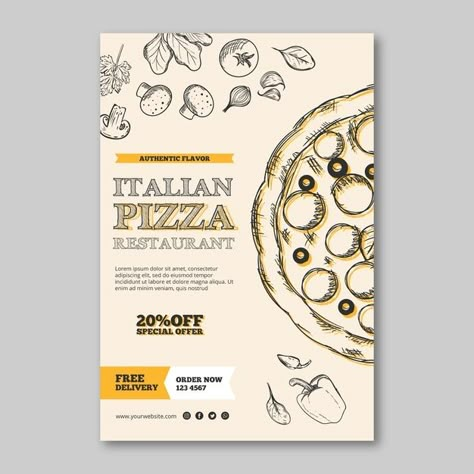 Pizza Party Poster Design, Italian Food Poster Design, Poster Restaurant Design, Italian Restaurant Menu Design, Poster Design Restaurant, Italian Restaurant Branding, Chinese Menu Design, Italian Food Festival, Italian Menu Design