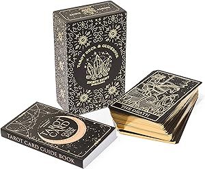 Eighty Eight Miracles Mystical Gold Foil and Black Tarot Cards with Guide Book for Beginner Tarot Readers; Large Tarot Deck Extensive Guidebook Symbolic Meanings of Past History and Future Destiny Custom Cards Deck, Tarot Cards Decks, Witchy Photos, Black Tarot Cards, Best Tarot Decks, Unique Tarot Cards, Witch Supplies, Rider Waite Tarot, Tarot Card Decks