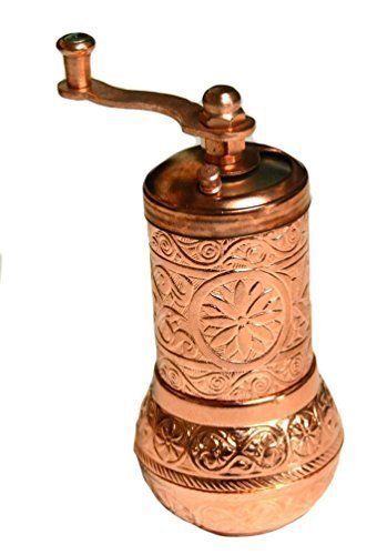 PRICES MAY VARY. Brass pepper salt spice grinder mill Handcrafted brass Practical kitchen tool Easy to use and clean Wipe with dry cloth after use Brass body with inside steel mechanism Container bottom part Colors: Antique Copper,Antique Brass,Antique Silver,Shiny Copper,Shiny Brass,Shiny Silver Size Height : 11 cm / 4.4 inch Diameter : 3.5 cm / 1.4 inch Bottom container diameter : 4.7 cm / 1.85 inch Directions for use * Be sure to clean the grinder before first use by wiping it with cloth. Avo Coffee Grinder Vintage, Wooden Cafe, Antique Coffee Grinder, Coffee History, Wiccan Decor, Salt Grinder, Pepper Salt, Salt And Pepper Grinders, Spice Grinder