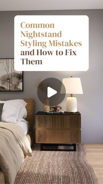 Kiva Brent | Affordable Home Styling on Instagram: "Raise your hand if your nightstand look like a trash can right now because you can’t figure out how to style it 😅👋🏽👋🏽👋🏽. Here are the 3 nightstand styling mistakes you are probably making and how to fix them! Comment “👩🏽‍🍳” for kitchen island styling tips and send this video to your friend with a messy nightstand!!!" Staging Nightstands, Messy Nightstand, Nightstand Styling Ideas, Styling A Nightstand, Nightstand Decor Aesthetic, How To Decorate A Nightstand, Kiva Brent, Island Styling, Kitchen Island Styling